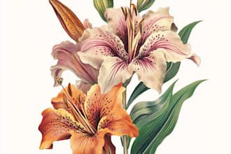 custom botanical illustration, concept art for you