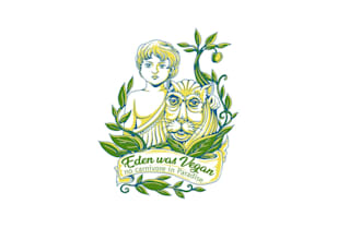 design awesome vegan paradise logo