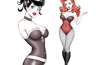 design a pin up girl and pin up girl illustration
