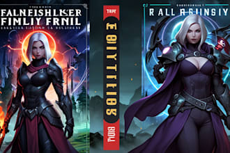 create professional fantasy book cover and sci fi book cover