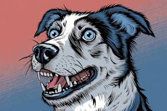 draw a pet portrait using linocut technique