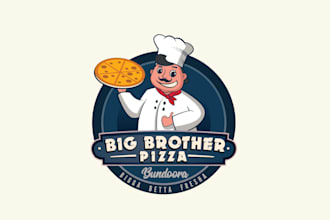 design unique big brother pizza logo