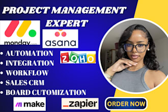 setup monday crm project management  with n8n automantion for you