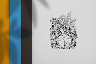 design a unique custom coat of arms, heraldic crest, or family logo