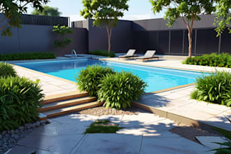do landscape design realistic render in lumion