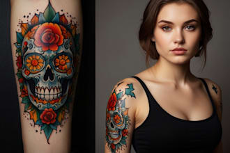 create awesome old school tattoo style design