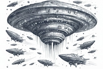 draw a game art, spaceship or vehicle design