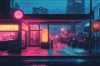 design an illustration of futuristic cyberpunk city
