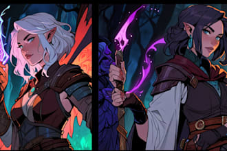 make a d and d character art and dnd illustration