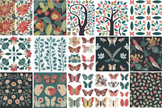 make botanical and animal designs and patterns for you
