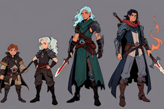 create a d and d character art in unique style