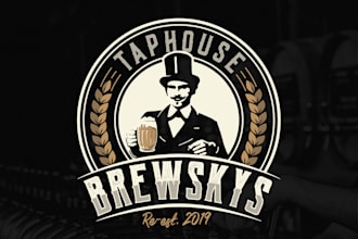 design awesome brews tap house logo