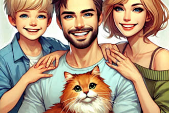 draw a funny couple caricature portrait
