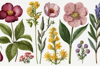 paint watercolor botanical illustrations