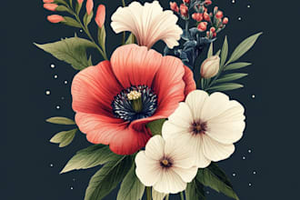 craft a beautiful botanical or floral illustration