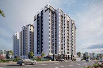 3d exterior rendering, commercial building, elevation, exterior home design