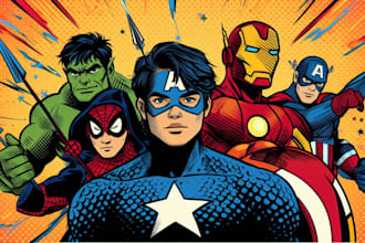 draw comic superhero pop art portraits