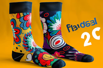 draw a custom and unique socks design art for you