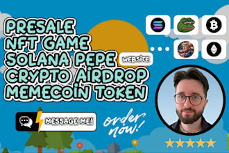build presale website, crypto airdrop website, meme coin website, pepe website