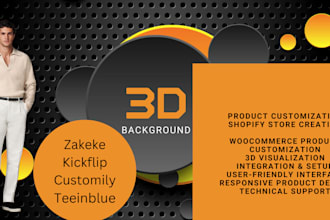 setup zakeke, kickflip, customily, 2d, 3d product customization in shopify store