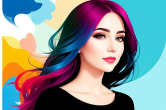 portrait colour abstract art illustration