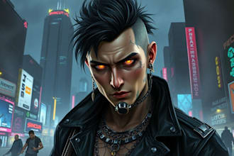 design a futuristic cyberpunk character for your project