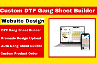 design custom dtf printing website with gang sheet builder