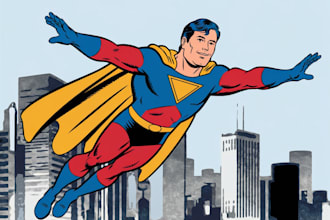illustrate a superhero pop art portraits