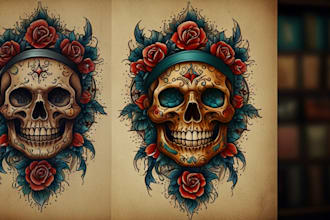 create old school or traditional tattoo design