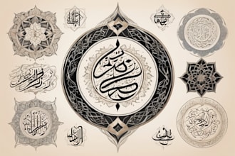 design tattoo with arabic and persian calligraphy