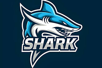 do custom shark baseball mascot logo