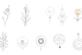 create minimalist line art tattoo with my style