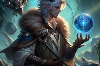 make a high quality dnd character art and dnd character