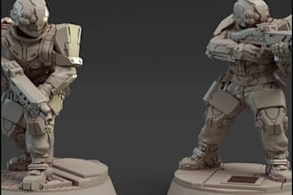 sculpt3d human printing, hero wargame action figures for tabletop,3d dnd warrior