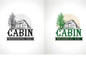 make awesome mountain cabin logo