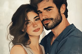 draw your couple character with anime style