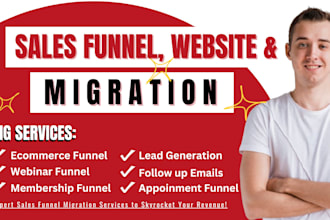 redesign, clone gohighlevel, squarespace, systeme io kajabi landing page funnel