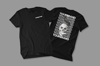 design skull tshirt custom in 24 hours