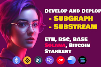 develop and deploy subgraph on ethereum, base, bse and substream on solana