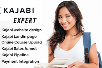 build online course website, elearning, lms, kajabi website and kajabi expert