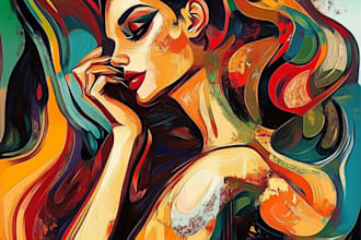 create abstract art illustration in my style