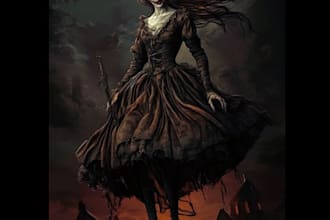 create a fantasy horror and fantasy horror character art