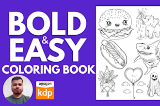 create bold and easy coloring pages on any niche with cover and a plus content