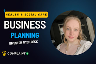 prepare your business plan, pitch deck for startups, ofsted, home care, cqc reg