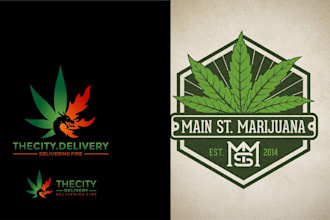 design a minimalist marijuana, cannabis, weed logo