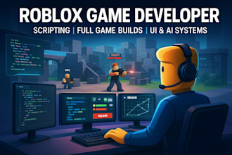 develop roblox full game as a roblox game developer, build roblox map script