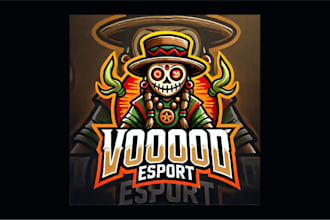 do awesome voodoo mascot logo with unlimited revisions