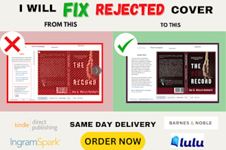 fix, edit, reformat your rejected book cover and design