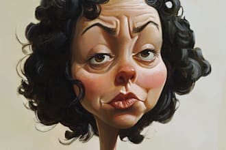 draw halfbody full color caricature in 48 hours