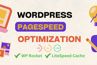 do wordpress speed opimization with setup of wprocket litespeed cache in 24hours